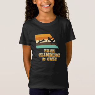 Rock Climbing And Cats Mountain Climber Lover Grap T-Shirt
