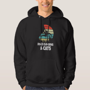 Rock Climbing And Cats Rock Climber Bouldering Mou Hoodie