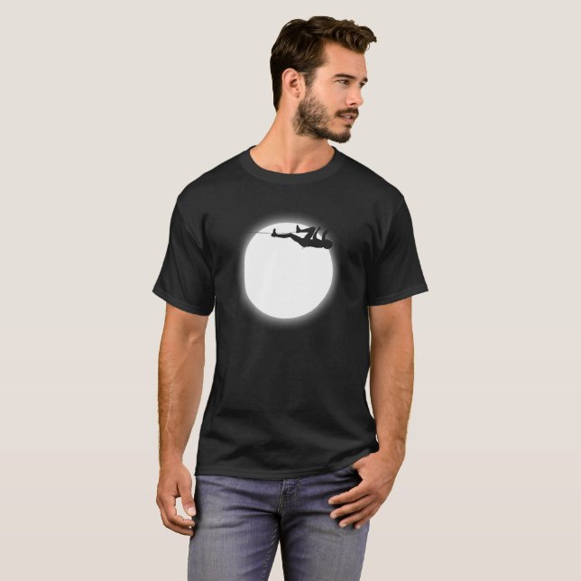 Rock Climbing and Full Moon T-Shirt (Front Full)