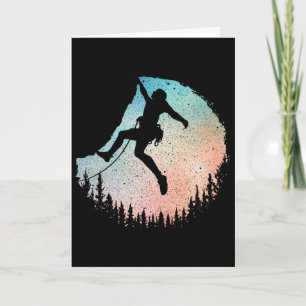 Rock Climbing Art For Men Women Mountain Climber B Card