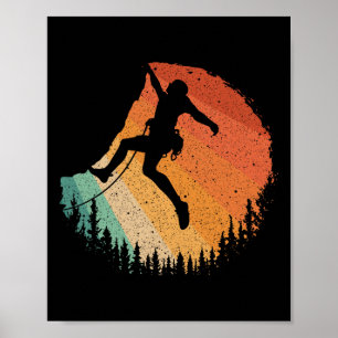 Rock Climbing Art For Men Women Mountain Climber B Poster