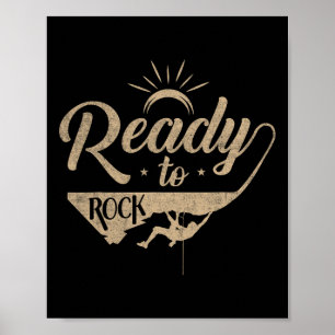 Rock Climbing Art For Men Women Rock Climber Bould Poster