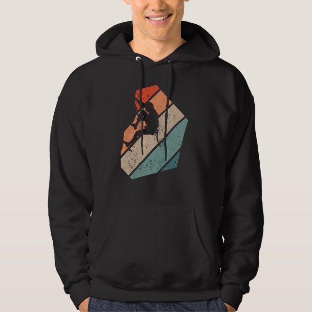 Rock Climbing Art Mountain Climber & Hiker Hoodie (Front)