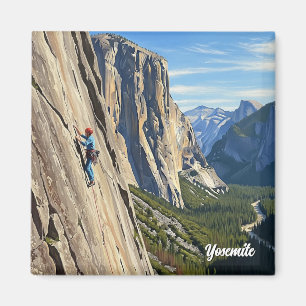 Rock Climbing at Yosemite National Park Magnet