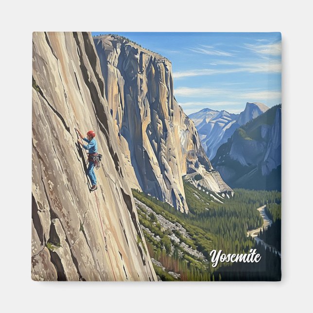 Rock Climbing at Yosemite National Park Magnet (Front)