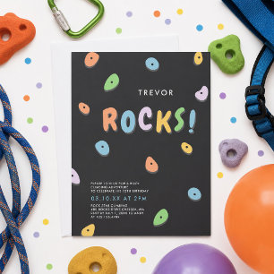 Rock Climbing Birthday Invitation