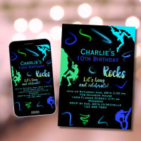 Rock Climbing Birthday Invitation Boy Indoor Party