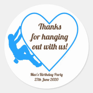 Rock Climbing Birthday Party Classic Round Sticker
