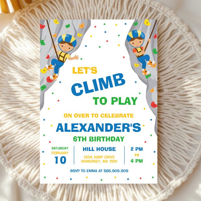 Rock Climbing Birthday Party Invitation (Creator Uploaded)