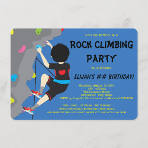 Rock Climbing Birthday Party Invitation