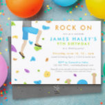 Rock Climbing Birthday Party Invitation - Rock on!<br><div class="desc">Rock Climbing Birthday Party Invitation - Rock on! The climbing wall with colorful holds is in fun watercolor texture.</div>