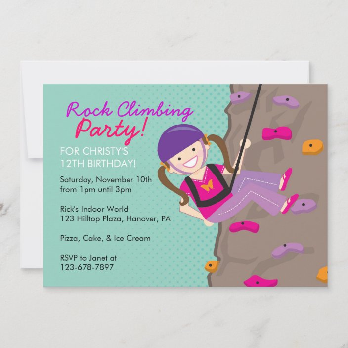 Rock Climbing Birthday Party Invitations | Zazzle.co.uk