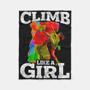 Rock Climbing Bouldering Hiking Wall Climber Gift Fleece Blanket