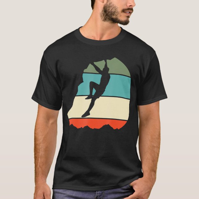 Rock Climbing Bouldering Retro Gift T-Shirt (Front)