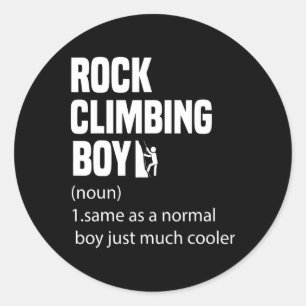 Rock Climbing Boy Dictionary Definition Funny Spor Classic Round Sticker