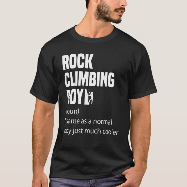 Rock Climbing Boy Dictionary Definition  Sports T-Shirt (Front)