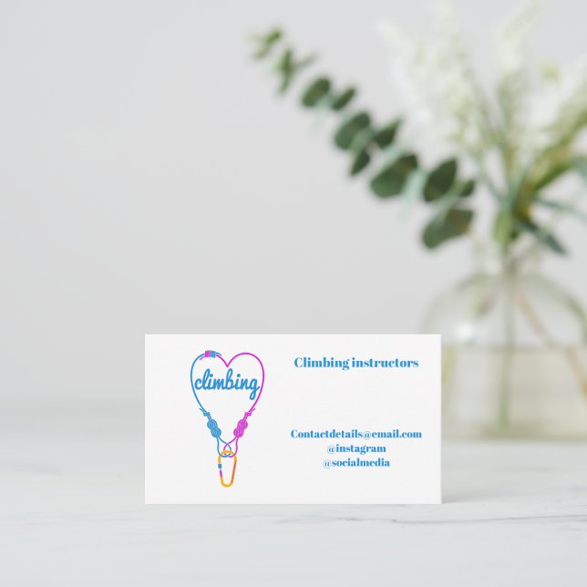 Rock Climbing business card (Standing Front)