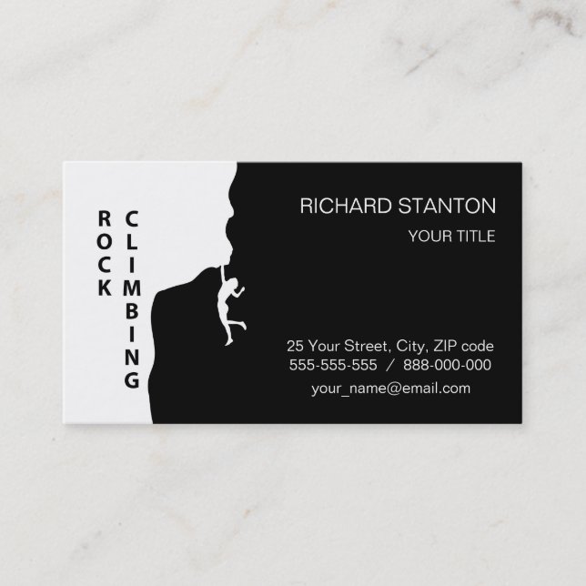 Rock climbing business card (Front)