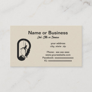 Rock climbing business card