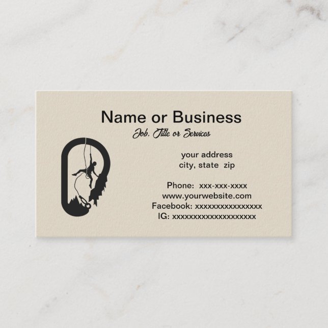 Rock climbing  business card (Front)