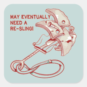 Rock climbing cam re-sling square sticker