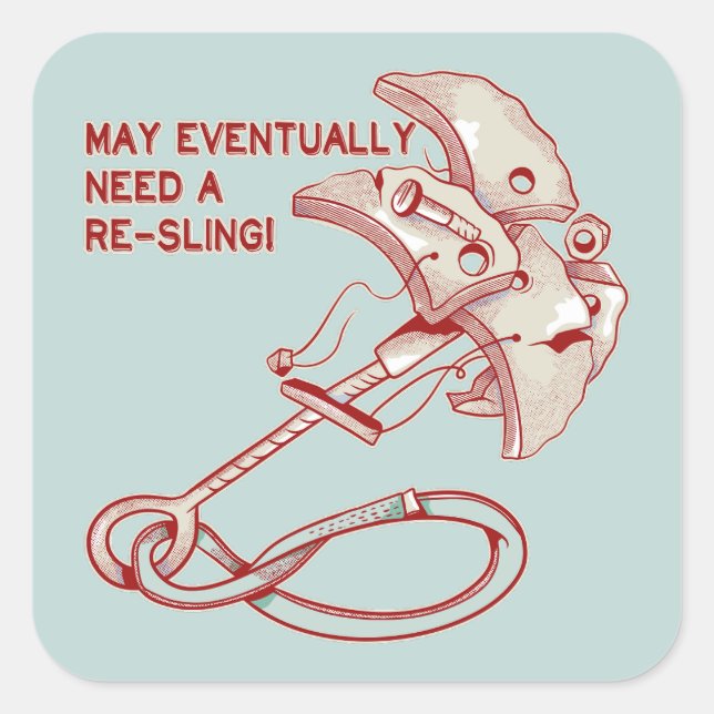 Rock climbing cam re-sling square sticker (Front)