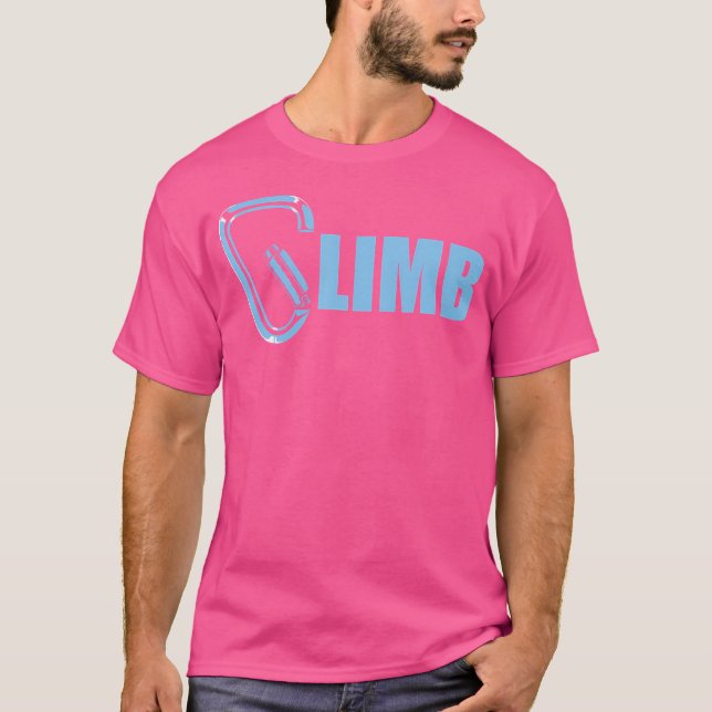 Rock Climbing Carabina Climb Mountain Bouldering C T-Shirt (Front)