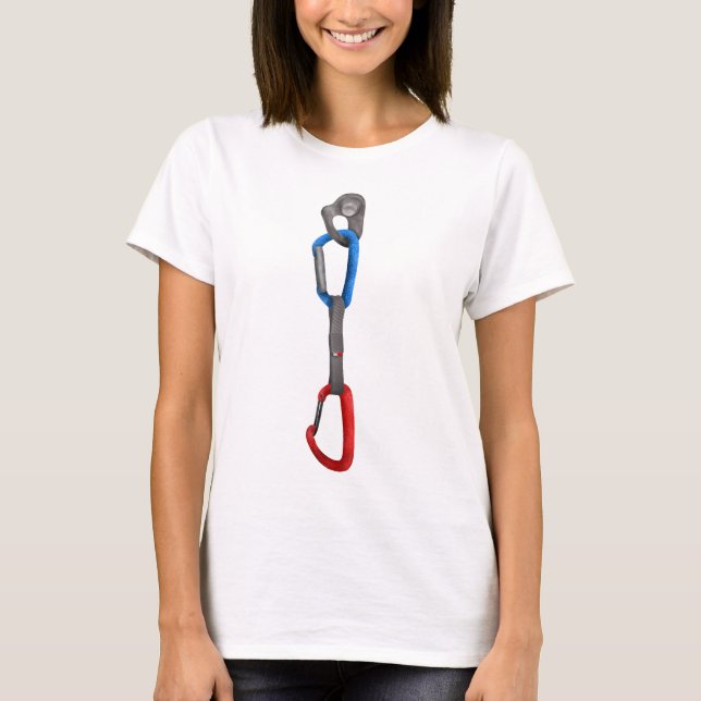 Rock Climbing Carabiner and Hanger T-Shirt (Front)