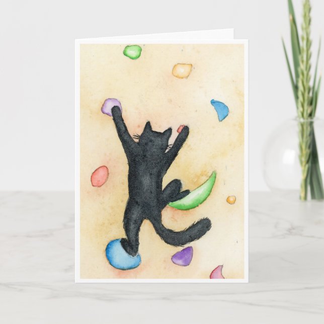 Rock Climbing Cat Card (Front)