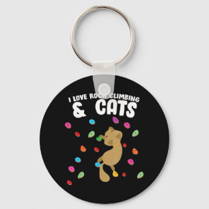 Rock Climbing & Cat Love Cute Birthday  Key Ring