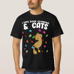 Rock Climbing & Cat Love Cute Birthday T-Shirt