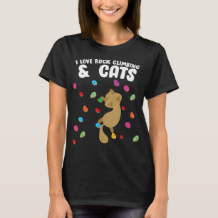 Rock Climbing & Cat Love Cute Birthday  T-Shirt