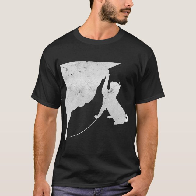 Rock Climbing Cat  T-Shirt (Front)