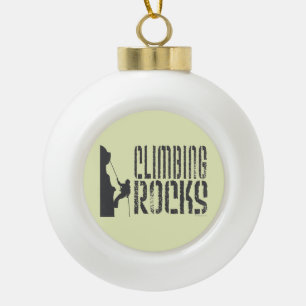 Rock Climbing Ceramic Ball Christmas Ornament