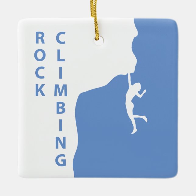 Rock climbing ceramic ornament (Front)