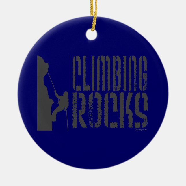 Rock Climbing Ceramic Tree Decoration (Front)