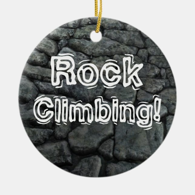 Rock Climbing! Ceramic Tree Decoration (Front)