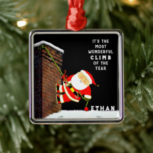Rock Climbing Christmas Collectable Metal Tree Decoration