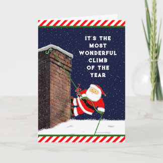 Rock Climbing Christmas Holiday Card