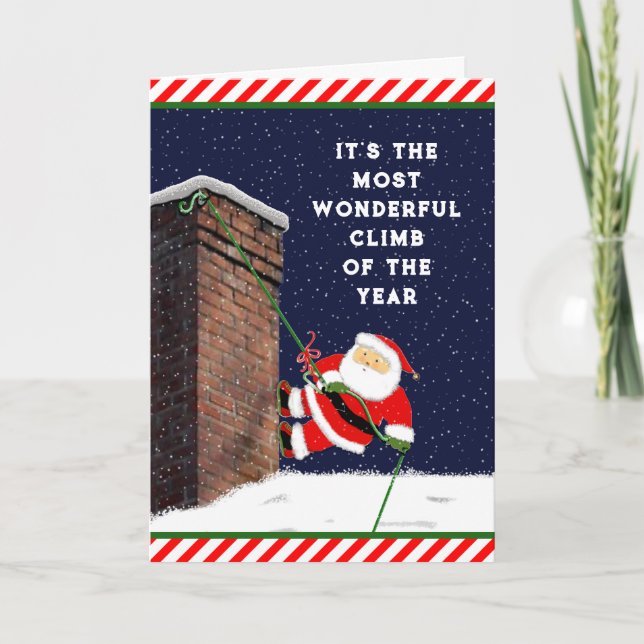 Rock Climbing Christmas Holiday Card (Front)