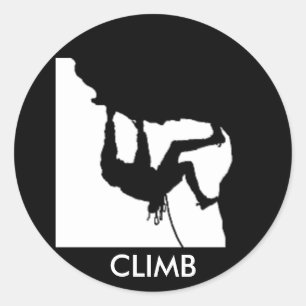 rock climbing classic round sticker