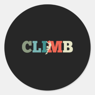 Rock Climbing Climb Retro Gift  Classic Round Sticker