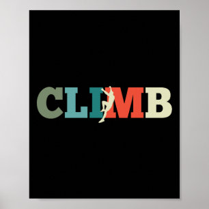 Rock Climbing Climb Retro Gift  Poster