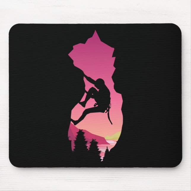 Rock Climbing Climber Bouldering Adventure Sunset  Mouse Mat (Front)