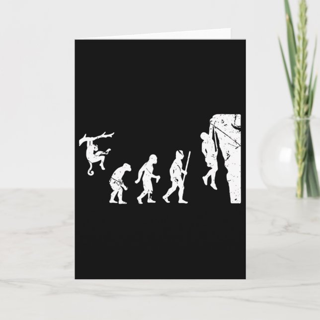 Rock Climbing Climber Evolution Bouldering  Card (Front)