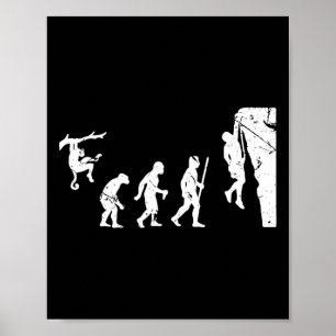 Rock Climbing Climber Evolution Bouldering  Poster