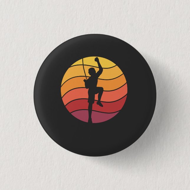 Rock Climbing Climber Retro 3 Cm Round Badge (Front)