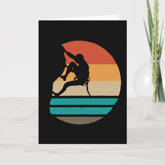 Rock Climbing Climber Retro Card (Front)