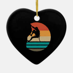 Rock Climbing Climber Retro Ceramic Tree Decoration