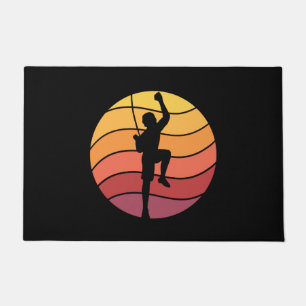 Rock Climbing Climber Retro Doormat